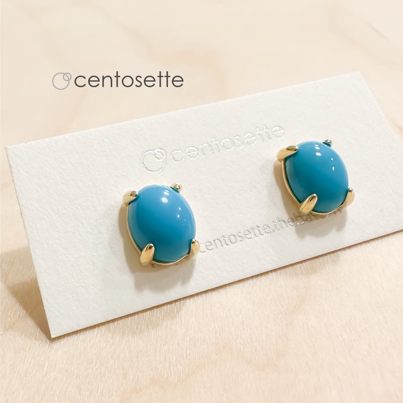 スリーピングビューティターコイズLサイズの4本爪シンプルSV925