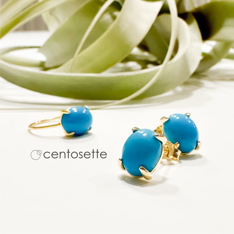 スリーピングビューティターコイズLサイズの4本爪シンプルSV925