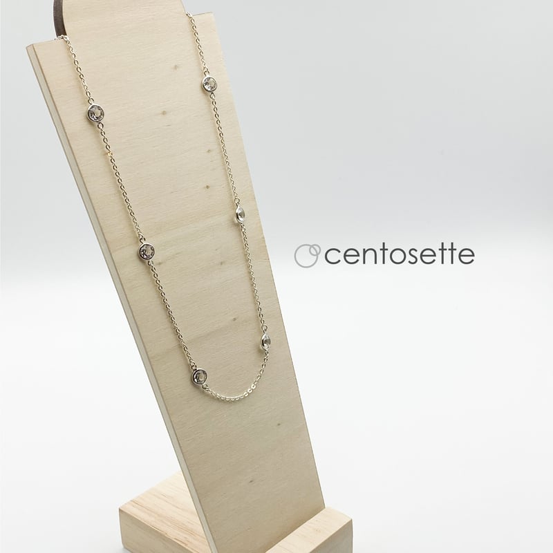 涼・クリスタルとシルバー925のネックレス/チェーン延長・サージカル