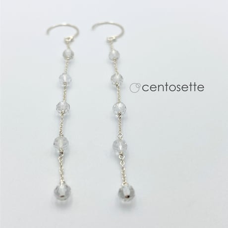 クリスタルのSV925ステーションピアス/サージカルステンレスピアス・イヤリングへ金具変更可