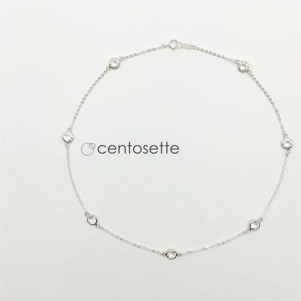 涼・クリスタルとシルバー925のネックレス/チェーン延長