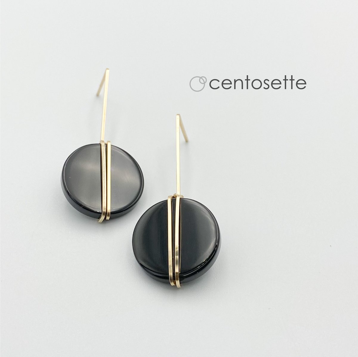 14kgf パームレッド オニキス の ピアス - ピアス 