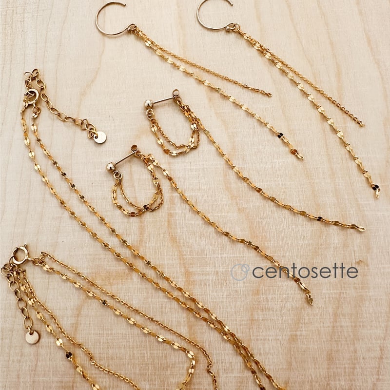 14KGFペタルチェーンネックレス/チェーン延長可 | centosette