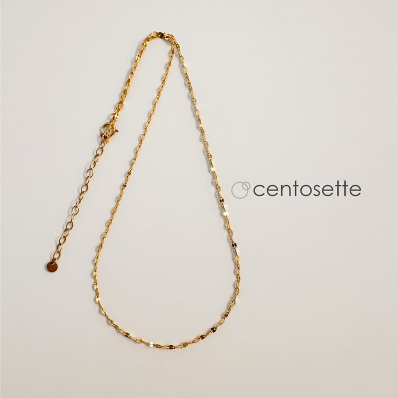 14KGFペタルチェーンネックレス/チェーン延長可 | centosette