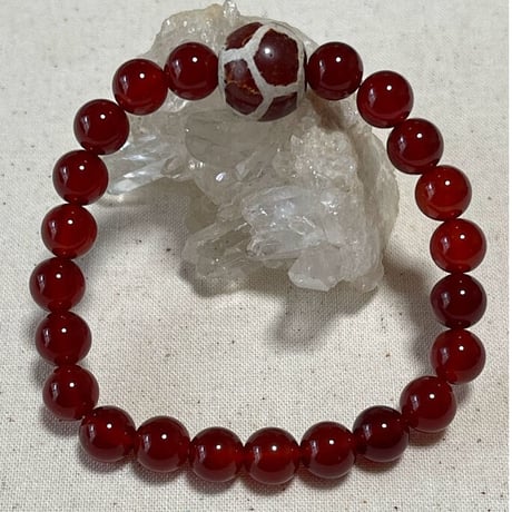 亀甲天珠×赤メノウ（8ｍｍ）