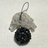 ブラックアクアマリンちびフラーレンストラップ