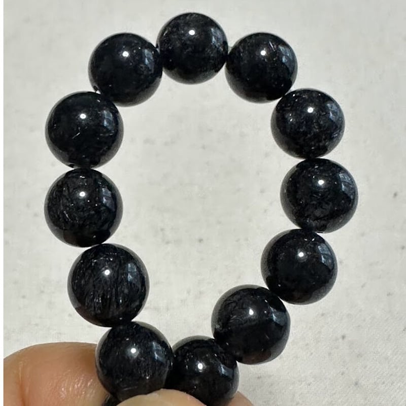 041003セール❗️ブラックトルマリンインクォーツ　17.5〜18ミリ17センチ 041003セール❗️ブラックトルマリンインクォーツ17.5〜18ミリ17センチ