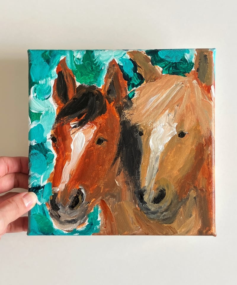 絵画　アクリル絵　額縁　画材　馬　干支 2026年干支「馬」＃01 | Chisato Oda SHOP