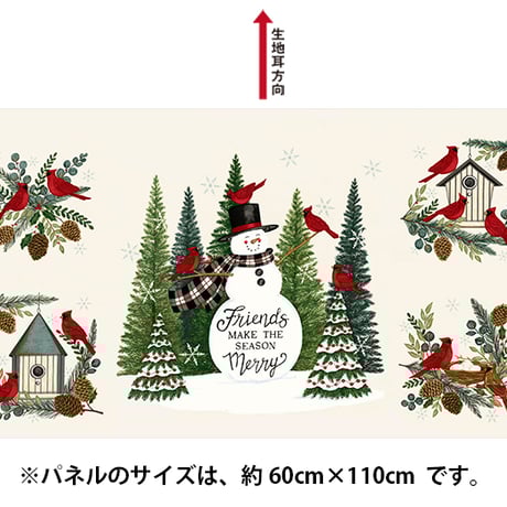 【パネル生地1P】Winter Friends 56139-11（ホワイト）