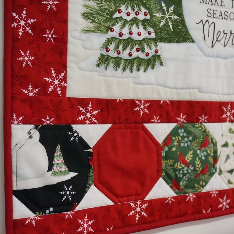 キルト制作キット】“Winter Friends” タペストリー＆クッションカバー2