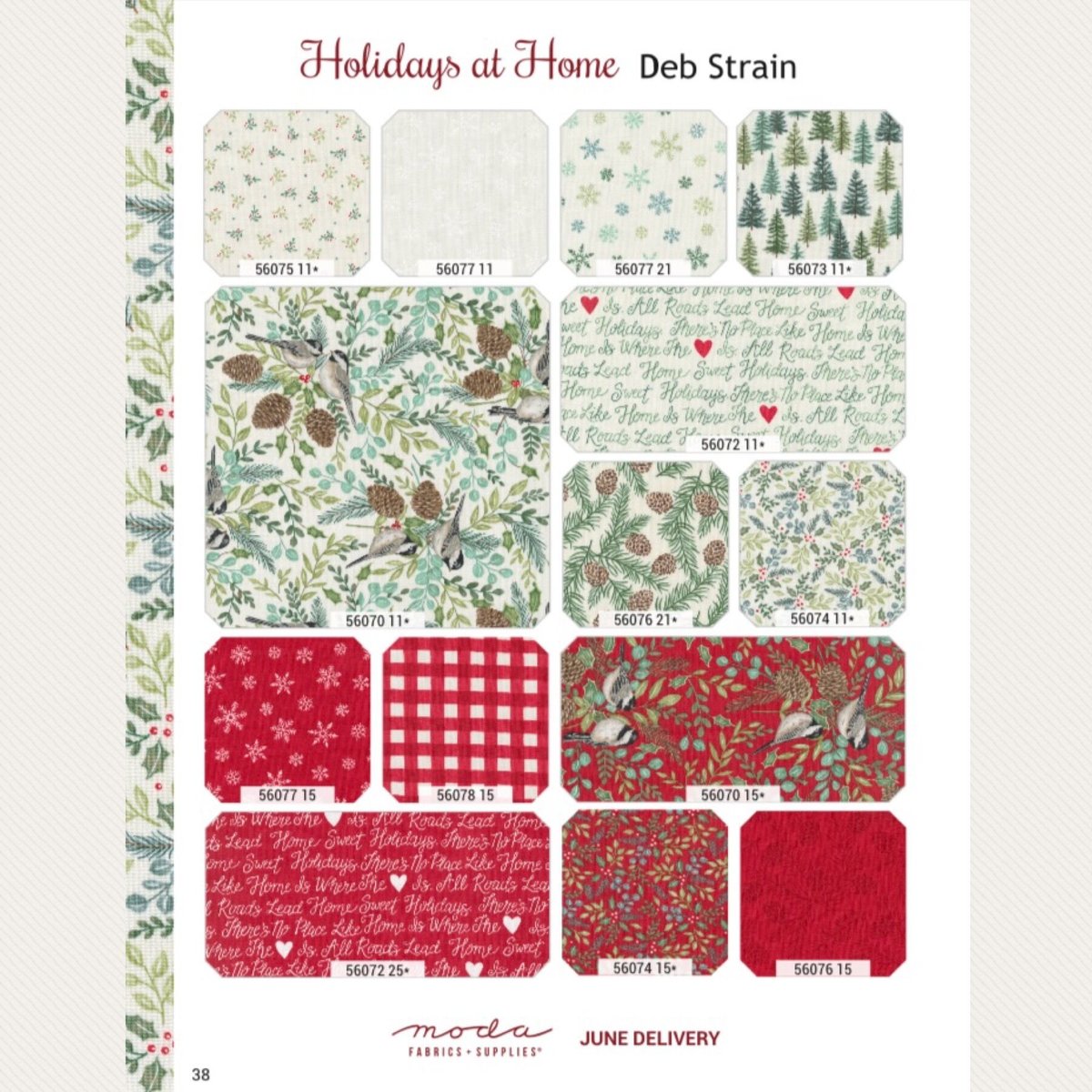 ☆moda DEB STRAINのクリスマスタペストリー☆ パッチワークキルト