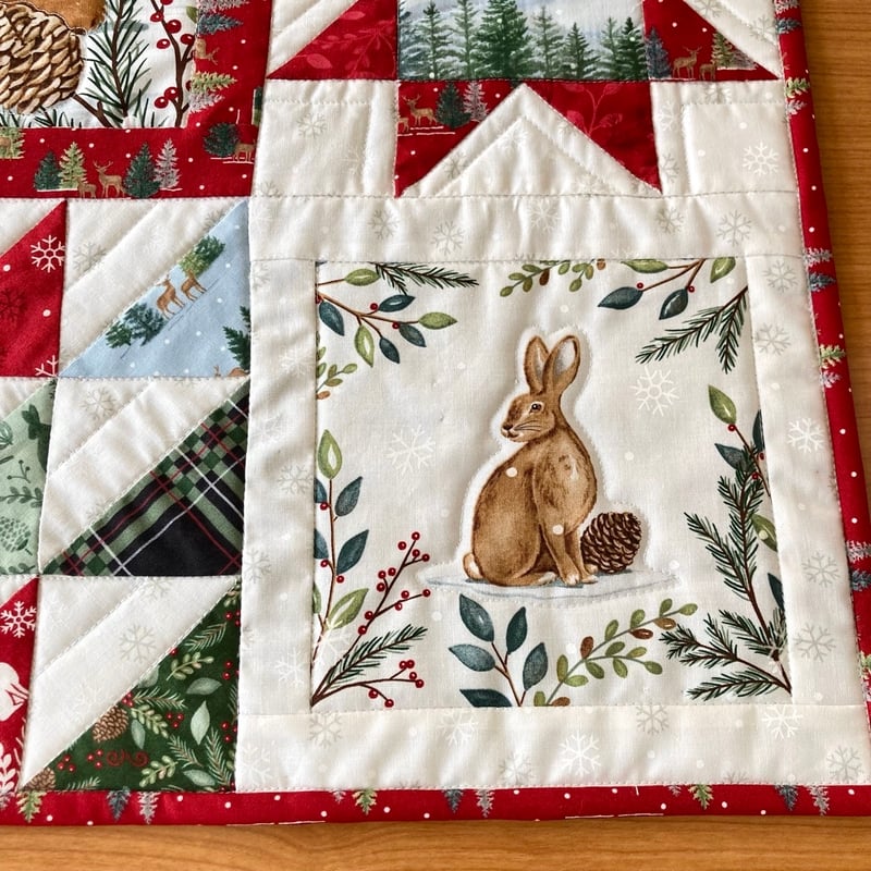 キルト製作キット - Woodland Winter パネル生地でつくるクリスマス