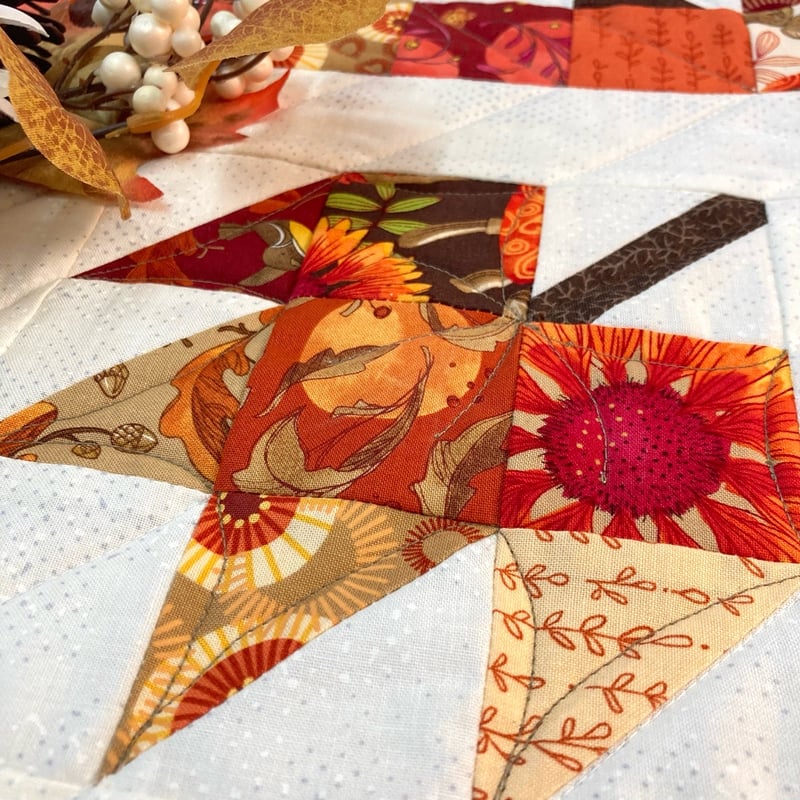 キルト制作キット（ミシン用）- メイプルリーフのタペストリー【裏地