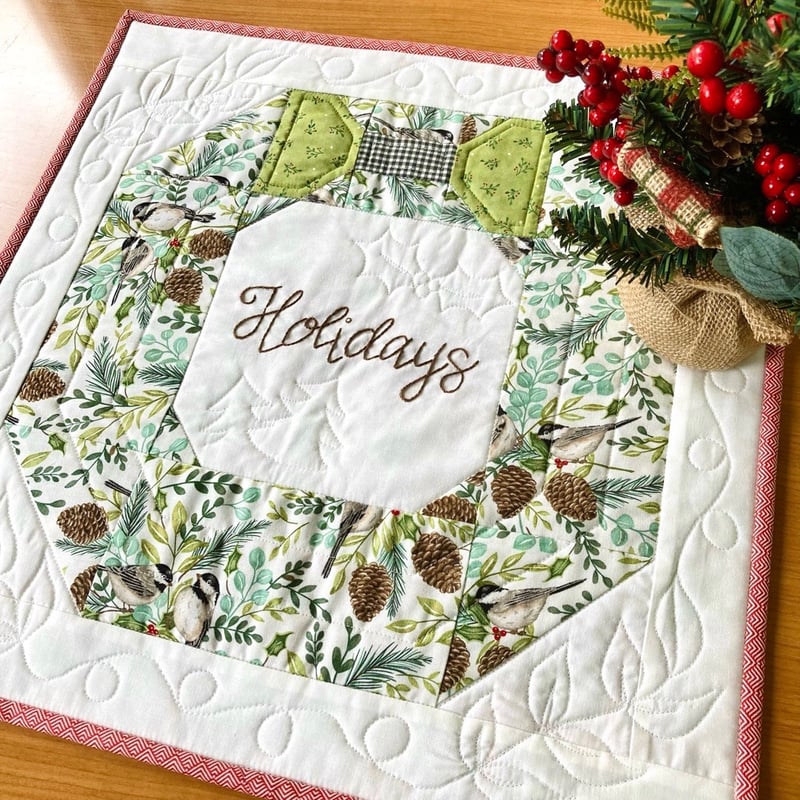 図案 パッチ ワーク クリスマス タペストリー 手作り サンタクロースと