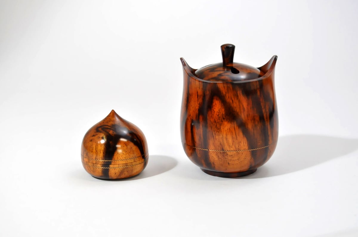 茶道具　黒柿製　茄子　香合　C　7517 茶道具 黒柿製 茄子 香合 C 7517 - メルカリ