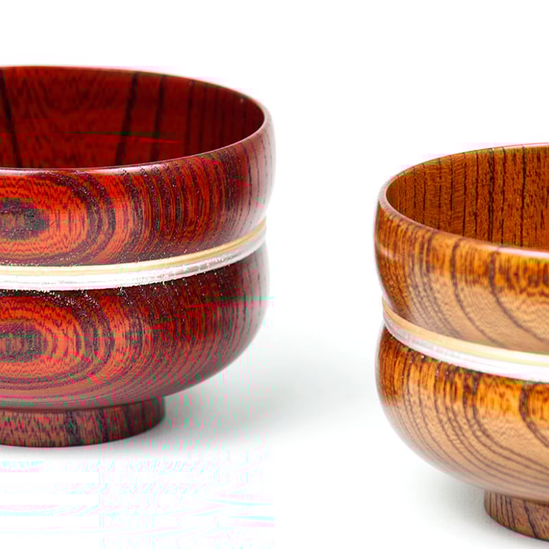 SO-0599 欅3.6ひさご椀 赤摺 金銀 | 嘉匠菴 STORE