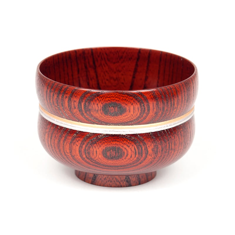 SO-0599 欅3.6ひさご椀 赤摺 金銀 | 嘉匠菴 STORE