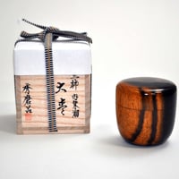 本桑材　内側　金箔仕上げ　【中次ぎ】　仕覆　付属　茶入　茶道具　茶器 □山中塗 嘉匠菴 中次茶入 桑 共木 内金箔 | 嘉匠菴 STORE