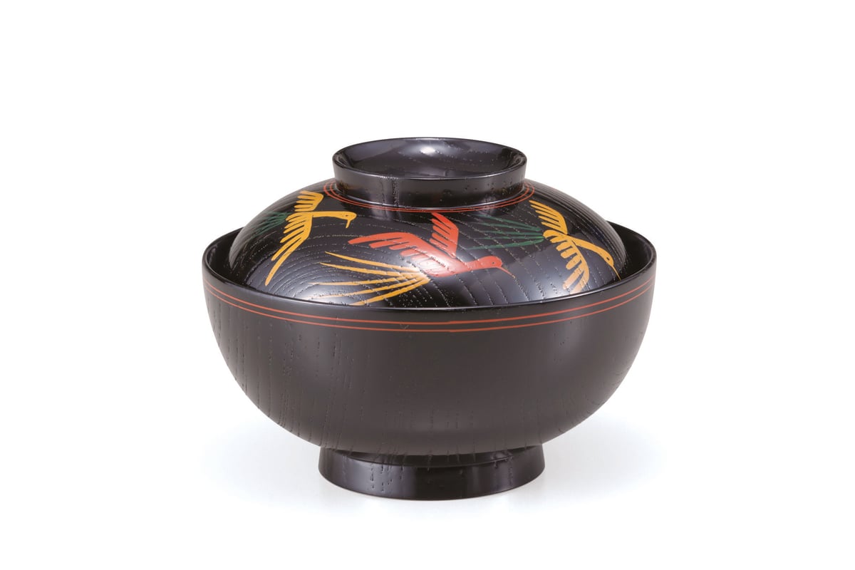 欅4.5煮物椀 長寛5種絵 5客売 SR-0059 上質な欅を使用した高級 欅4.5煮物椀 長寛5種絵 5客売 SR-0059 上質な欅を使用した高級