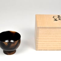 □山中漆器 嘉匠菴 中村 孝也作「蔦 横割香合 南天蒔絵」な-0103 | 嘉