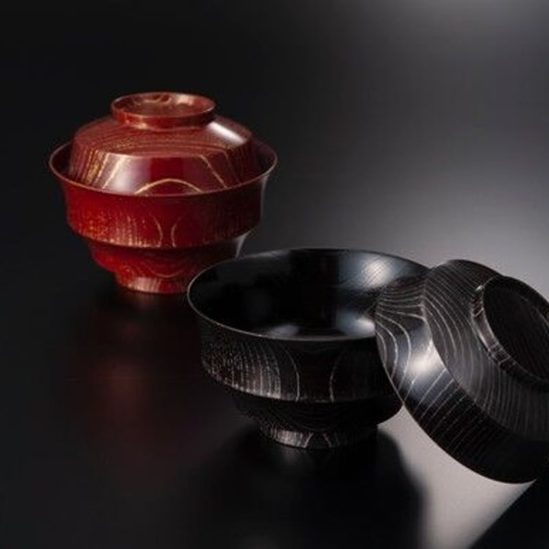 蒔絵草花紋朱塗菓子椀10客共箱