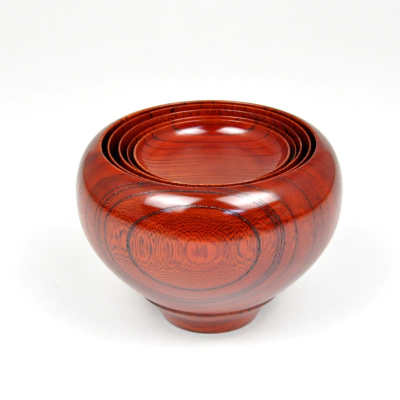 SH-0164 欅 応量器 福（5つ組） 赤摺 | 嘉匠菴 STORE