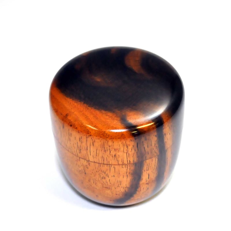 □SR-1182 岩倉秀麿呂作 2.4黒柿大棗 内朱溜（桐箱付） | 嘉匠菴 STORE