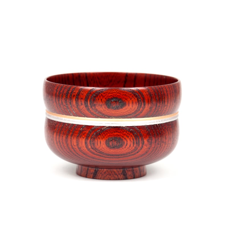SO-0599 欅3.6ひさご椀 赤摺 金銀 | 嘉匠菴 STORE