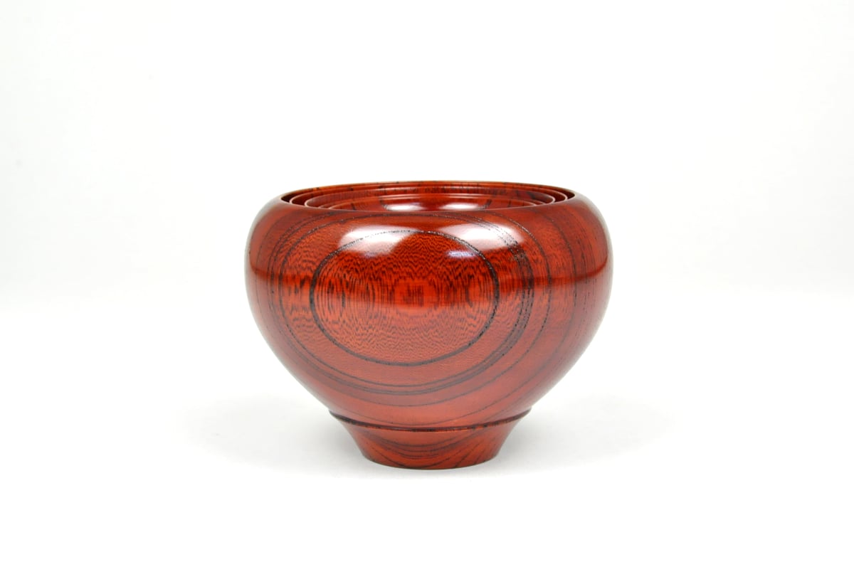 SH-0164 欅 応量器 福（5つ組） 赤摺 | 嘉匠菴 STORE