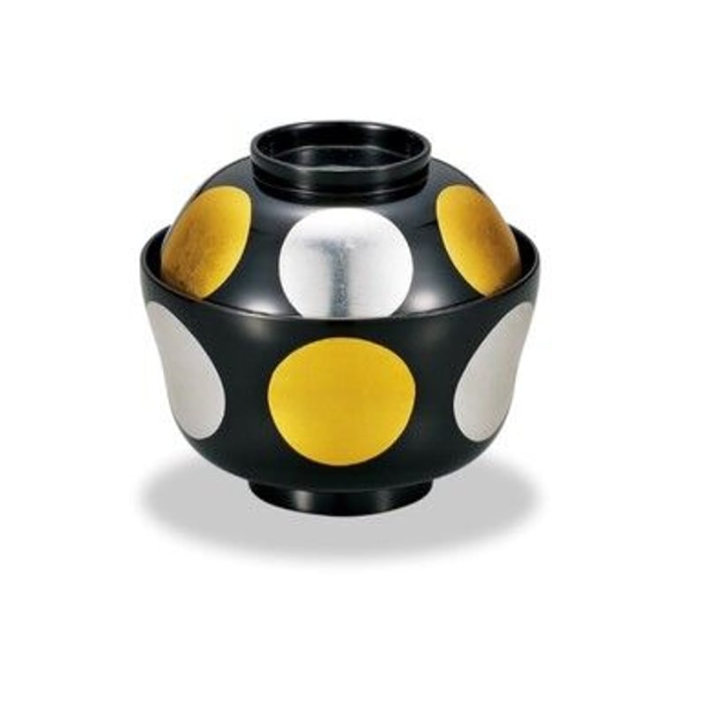 漆器の丸型椀 5客 輪島塗忍沈金朱赤多用椀五客