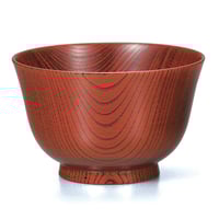 大尾嘉漆器　欅4.3羽反丼　赤摺黒摺　ペアセット 山中塗 嘉匠菴オリジナル商品 欅4.3胴張丼椀 見付布根来 SO-0541