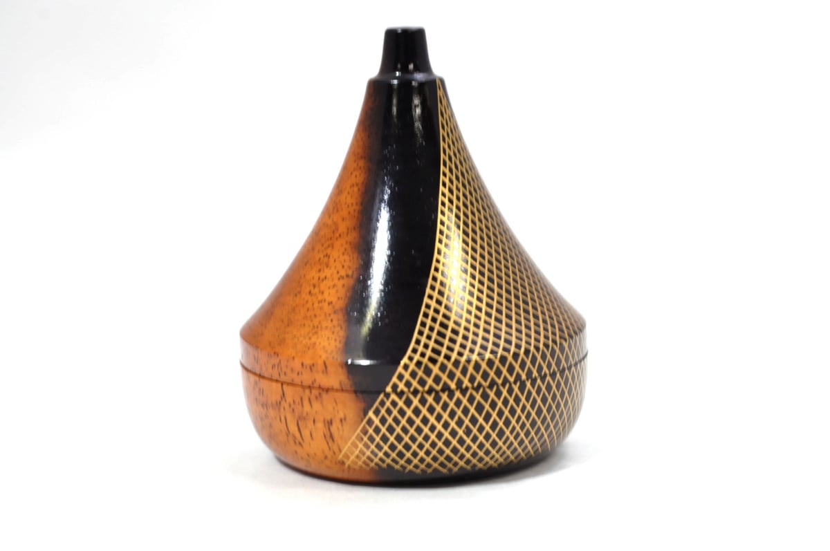 扇面香合　松月蒔絵　啓介　黒柿　茶道具　漆芸 お値下げしました！】茶道具 香合 黒柿蒔絵千鳥 雅博作 - メルカリ
