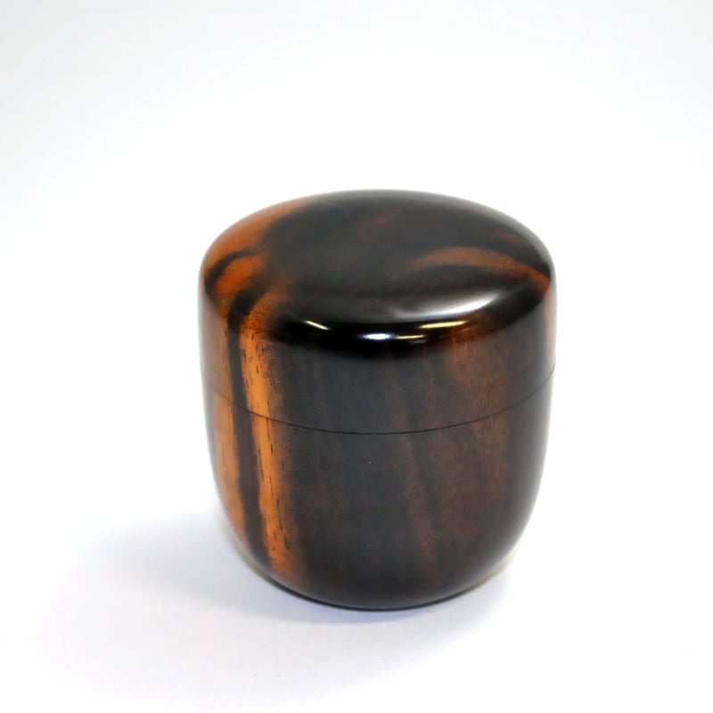 らん　茶道具　秀作 黒柿製　瓢箪棗　共箱　M　R1172 らん 茶道具 秀作 黒柿製 瓢箪棗 共箱 M R1172 らん 茶道具 秀作