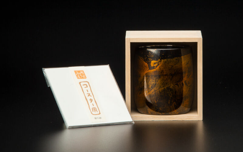 漆磨カップ 二重構造 白檀シリーズ ダルマ 黒 SCW-D501 | 嘉匠菴 STORE