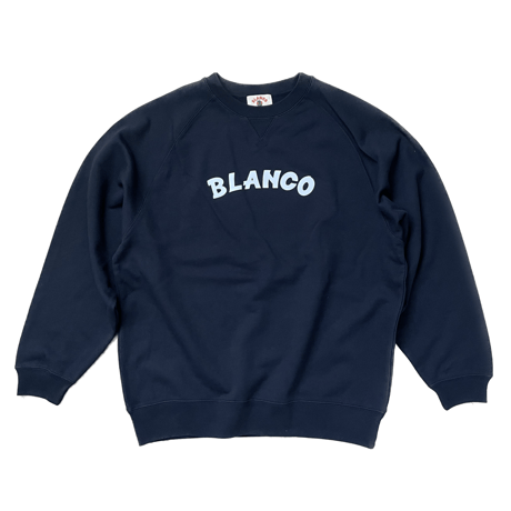 BLANCO ラグランスリーブスウェット10.0oz (ネイビー×オフホワイト)