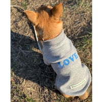 粗挽きグレー裏毛スエットLOVEフロッキープリント