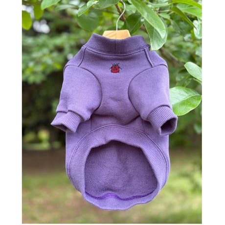 裏毛　スエット　Purple  x   Light Beigeフロッキープリント
