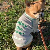 オーガニックコットンワッフル　”enjoy the now” ライトグレー