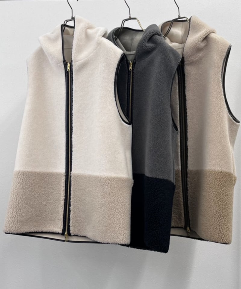 R2503-RBP829】 Bicolor boa vest（1680052） | RISL