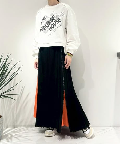 【R2601-ZSK954】 Logo zip pleats skirt（1741067）