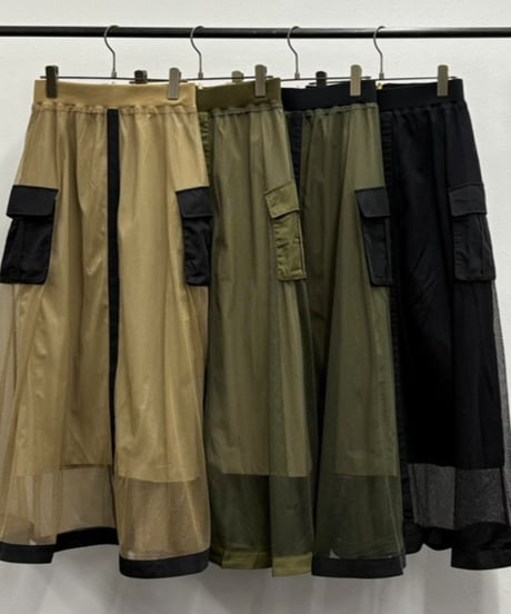 【R2501-RSK806】Reversible mesh skirt (1740922)