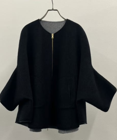 【R2503-RPO826】 Reversible wool poncho coat（1680046）