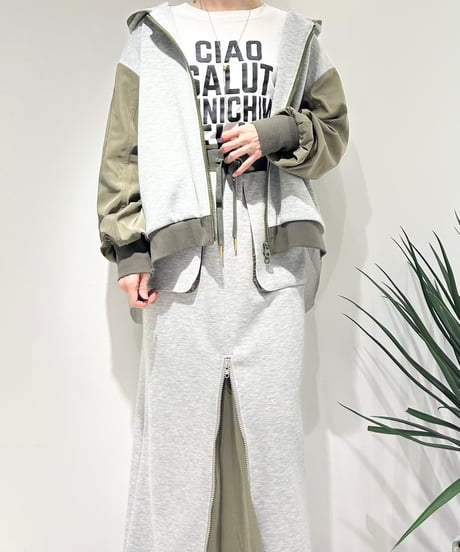 【R2501-BFP747】Back mesh ruffles hoodie (1740880)