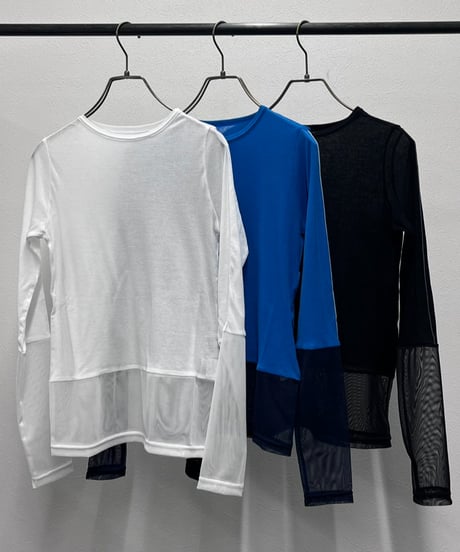 【R2601-SCS943】 Sheer long - sleeve T-shirt (1741061）