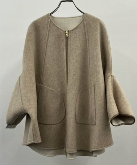 【R2503-RPO826】 Reversible wool poncho coat（1680046）