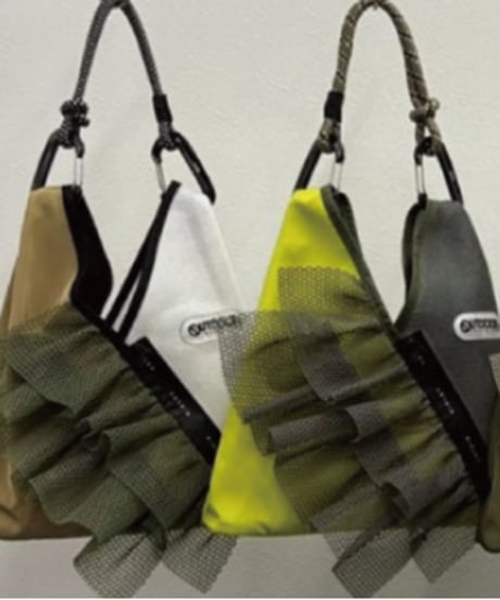 【R2601-TMM47】 Triangle mesh mini bag with frills（1741037）