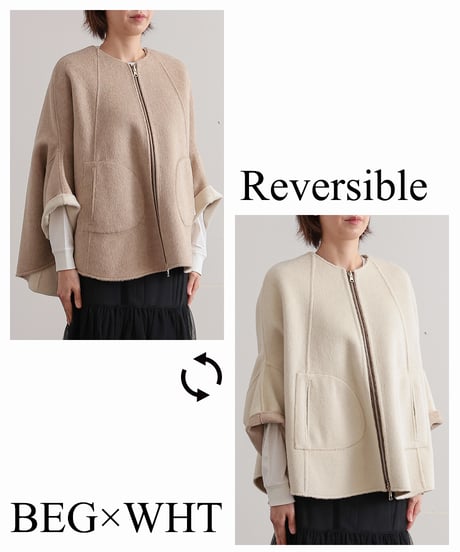 【R2403-RPC683】Reversible poncho coat（1680038)