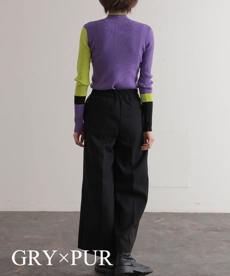 【R2403-BHN730】Bicolor high neck knit (1740836)
