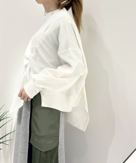 【R2601-DSW927】 Asymmetrical switching sweatshirt（1741032）