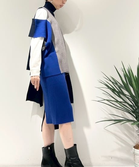 【R2503-BSK940】 Bicolor knit skirt (1741041)